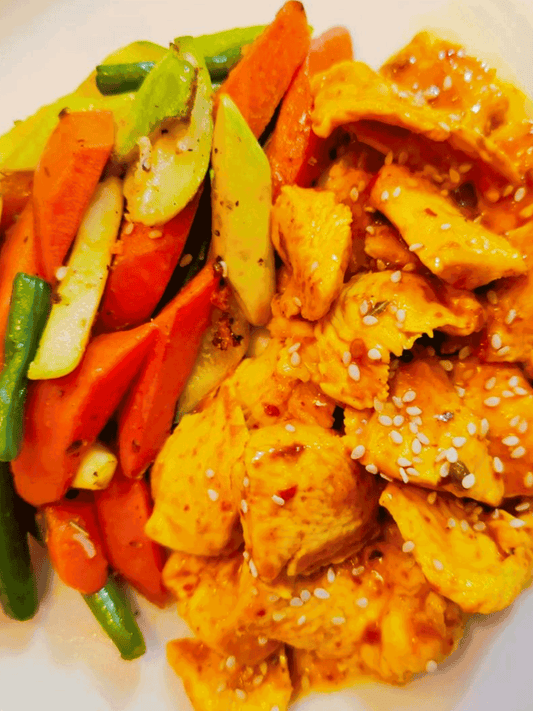 PERI PERI CHICKEN WITH SAUTE VEGGIES (280 Kcal)